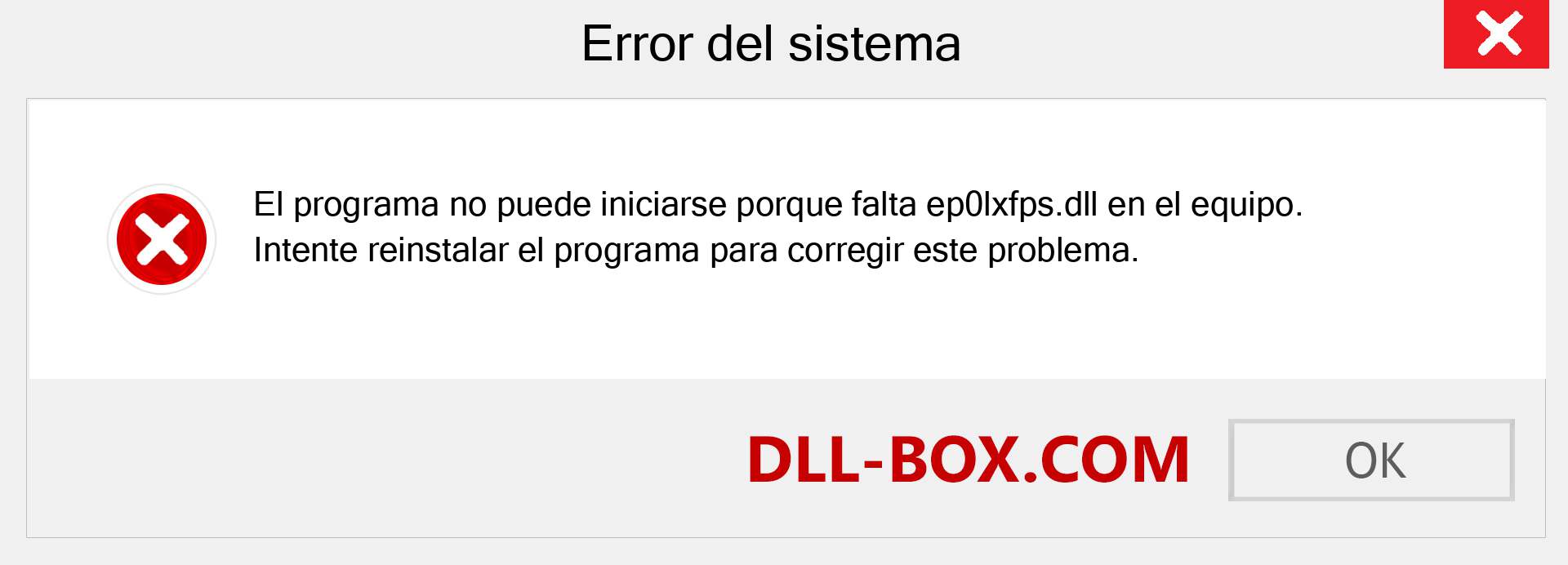 ¿Falta el archivo ep0lxfps.dll ?. Descargar para Windows 7, 8, 10 - Corregir ep0lxfps dll Missing Error en Windows, fotos, imágenes